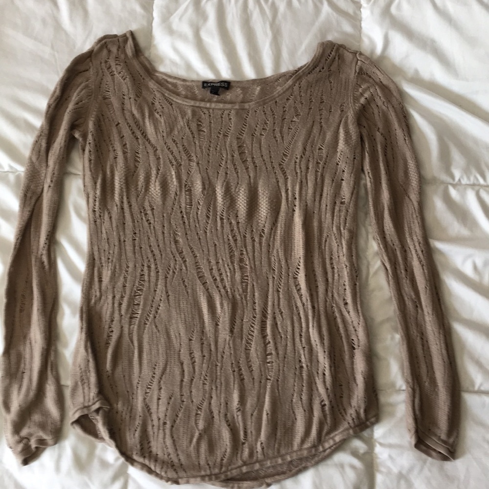 Express Beige Light Weight Sweater